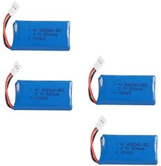 Перезаряжаемые липовые батареи 4 шт. 3.7v, 500mAh для Rc квадрокоптеров дронов HUBSAN X4 H107L H107C H107D H107 V252 JXD 385 цена и информация | Смарттехника и аксессуары | kaup24.ee