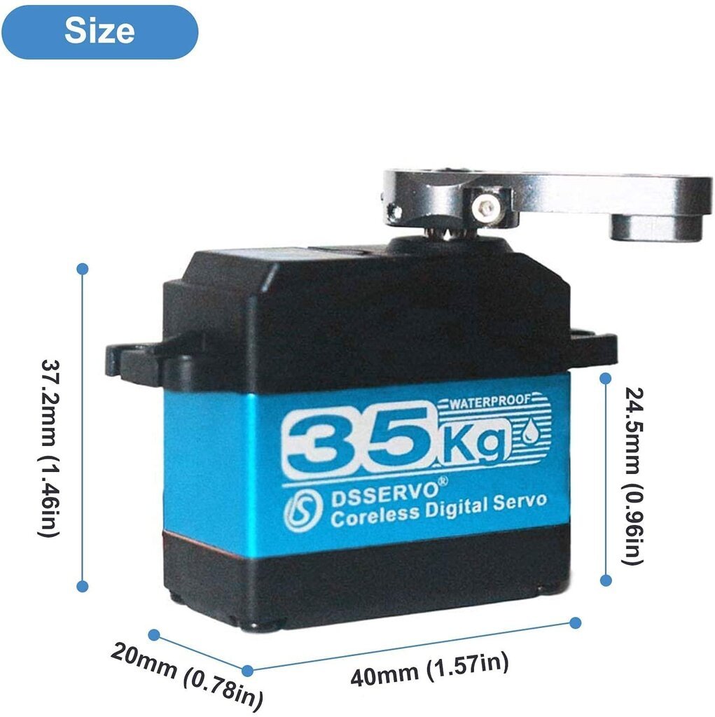 35KG roostevabast terasest Coreless Digital Servo Gear 7.4V kõrge pöördemomendiga veekindel DS3235 koos 25T servo arm RC auto robotid (180 °) цена и информация | Nutiseadmed ja aksessuaarid | kaup24.ee