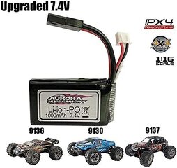 7.4V 1000mAh laetav Lipo aku 1/16 XLH 9130 9136 9137 RC 4WD Rocker Crawler veoauto jaoks. hind ja info | Nutiseadmed ja aksessuaarid | kaup24.ee