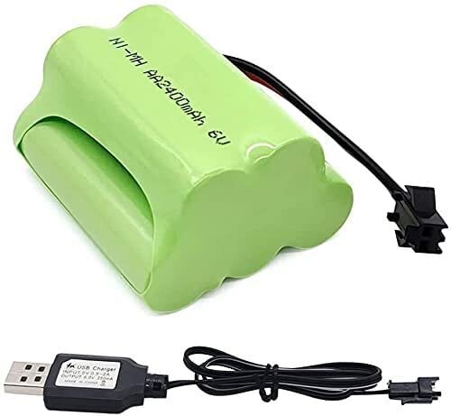 1 tk 6V AA aku, laetav Ni-MH akupakett, suure võimsusega akud 2400 mAh, SM 2P RC Boat RC Bus Connector + USB kaabel hind ja info | Nutiseadmed ja aksessuaarid | kaup24.ee