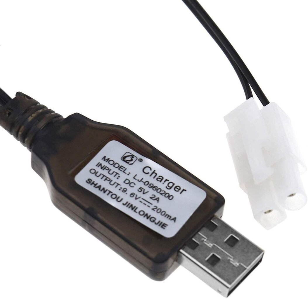 1 tk 9,6 V Ni-MH Ni-CD aku laetav 200 mA USB toiteallikas DC 5 V laadija adapteri pistikupesa L6.2-2P pistikupesaga kaugjuhtimispuldi RC auto paadi jaoks цена и информация | Nutiseadmed ja aksessuaarid | kaup24.ee