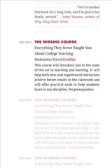 Missing Course: Everything They Never Taught You about College Teaching hind ja info | Ühiskonnateemalised raamatud | kaup24.ee