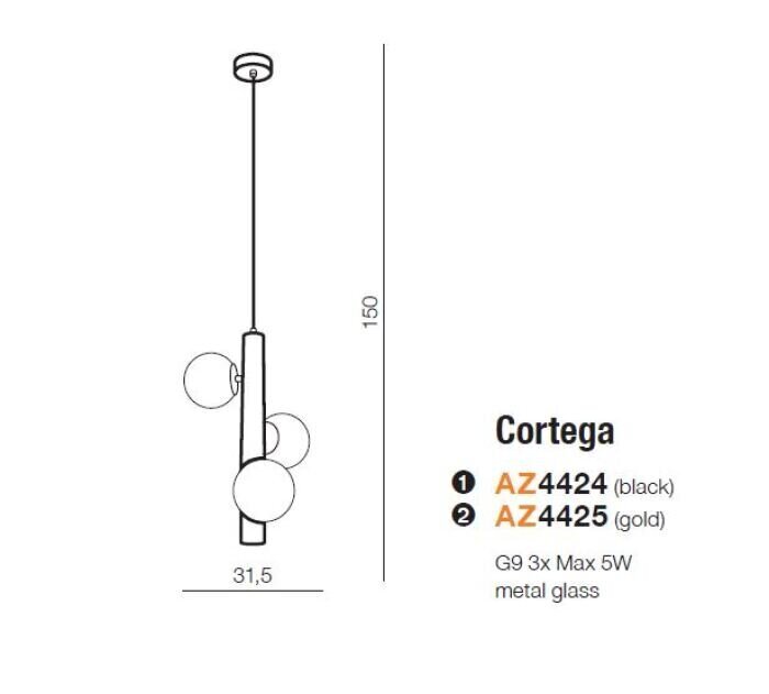 Rippvalgusti AZzardo Cortega AZ4424 hind ja info | Rippvalgustid | kaup24.ee