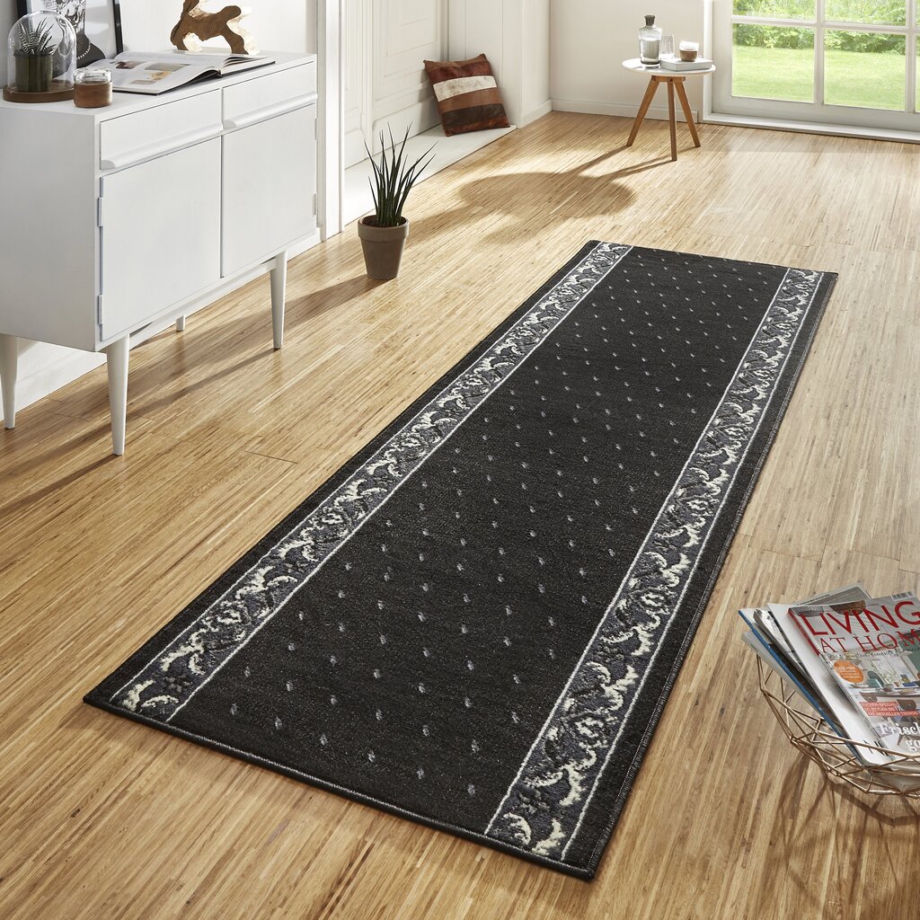 Vaip Hanse Home Basic Floret Black, 80x200 cm цена и информация | Vaibad | kaup24.ee