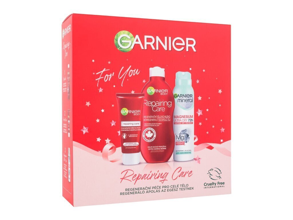 Kehahoolduskomplekt Garnier: ihupiim, 400 ml + kätekreem, 100 ml + spreideodorant, 150 ml hind ja info | Kehakreemid, losjoonid | kaup24.ee