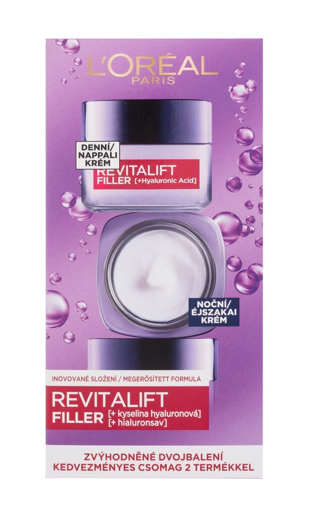 Näokreemide komplekt L'Oréal Paris Revitalift filler: päevakreem, 50 ml + öökreem, 50 ml hind ja info | Näokreemid | kaup24.ee