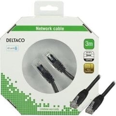 Deltaco TP-63S-K, U/UTP Cat6, 3 m hind ja info | Kaablid ja juhtmed | kaup24.ee