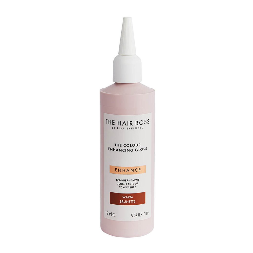 Soe highlighter tumedatele juustele The hair boss By Lisa Shepherd The Colour Enhancing Gloss Warm Brunette, 150ml hind ja info | Juuksevärvid | kaup24.ee