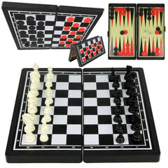 Magnetiline kabe, male ja backgammon komplekt 3 in 1 цена и информация | Настольные игры, головоломки | kaup24.ee