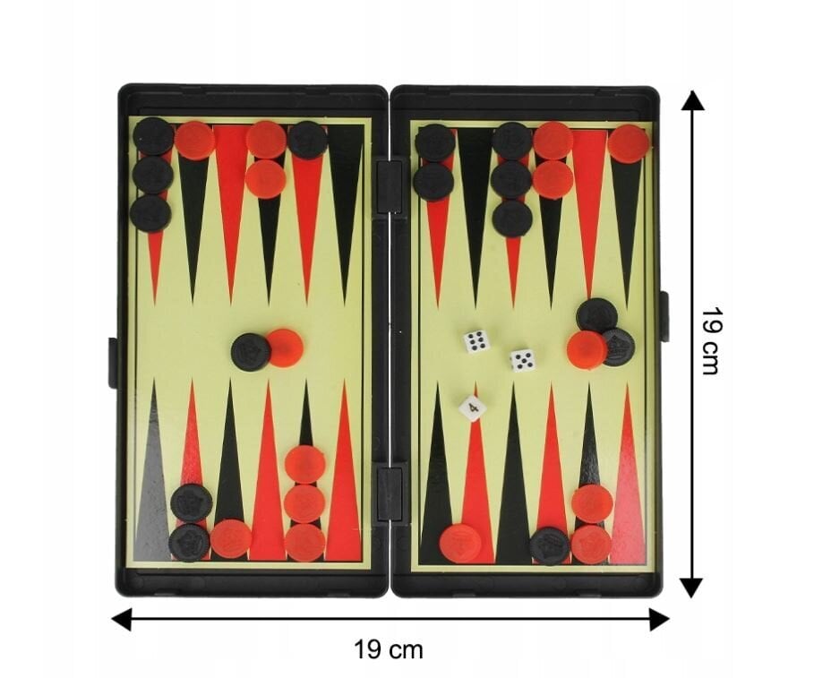Magnetiline kabe, male ja backgammon komplekt 3 in 1 hind ja info | Lauamängud ja mõistatused | kaup24.ee