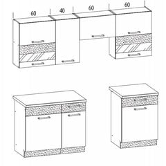 Köögikomplekt MODENA 220 цена и информация | Кухонные гарнитуры | kaup24.ee