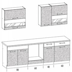 Köögikomplekt MODENA 240 цена и информация | Кухонные гарнитуры | kaup24.ee