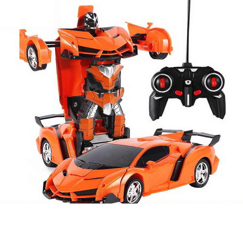 Transformeeruv auto-robot 2in1 koos puldiga, oranž hind ja info | Poiste mänguasjad | kaup24.ee
