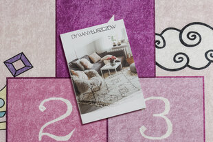 Моющийся ковер BAMBINO 2285 классики, цифры для детей нескользящий - розовый цена и информация | Ковры | kaup24.ee
