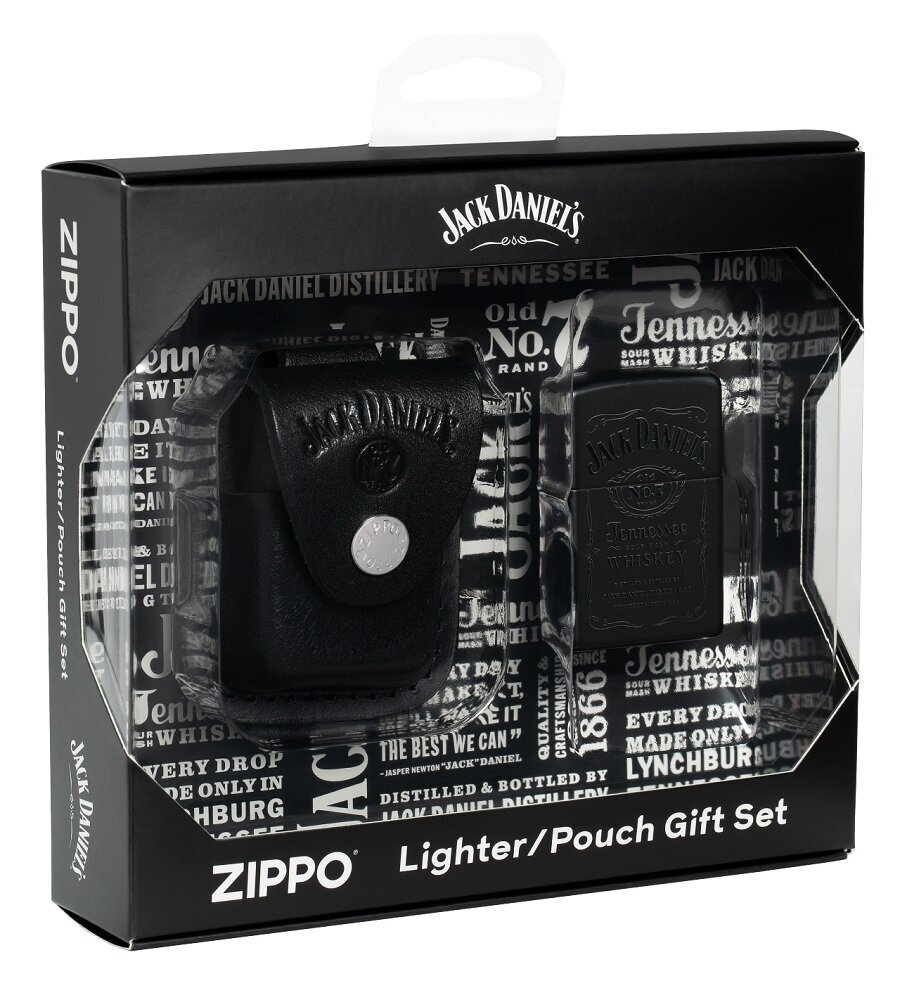 Kinkekomplekt Zippo 48460 tulemasin Jack Daniel's® ja nahast ümbris tulemasina jaoks цена и информация | Tulemasinad ja tarvikud | kaup24.ee