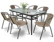 Aiamööbli komplekt Simple, laud + 6 tooli, pruun цена и информация | Aiamööbli komplektid | kaup24.ee