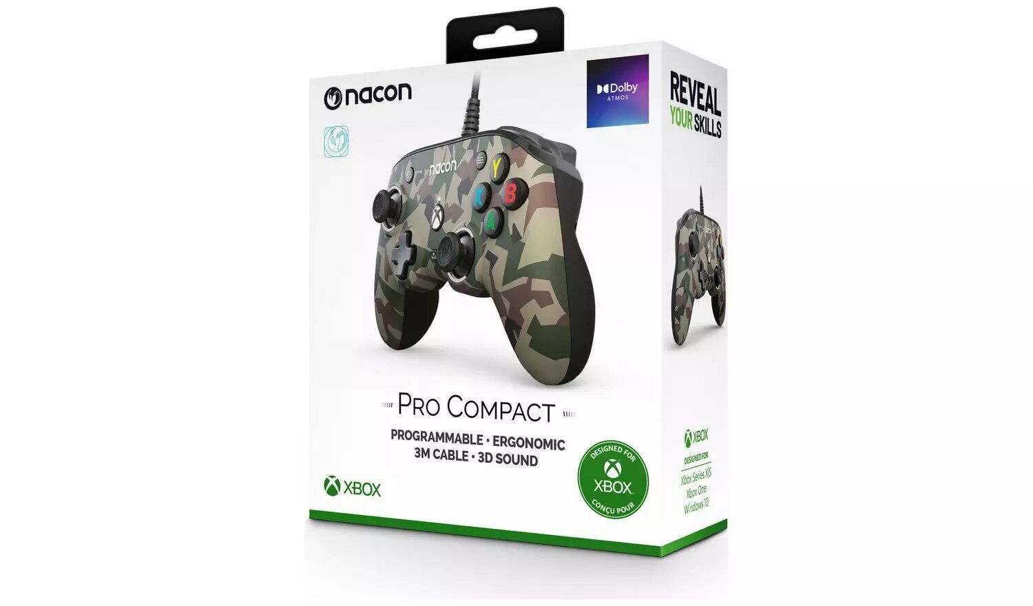 Nacon Pro Compact Xbox X/S & One juhtmega mängupult (Camo Green) hind ja info | Mängupuldid | kaup24.ee