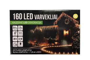 Jõulutuled purikad (õue) 160 LED, 6.4 m, soe valge / külm valge (Flash) (301) 7555 hind ja info | Jõulutuled | kaup24.ee