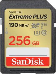 Карта памяти SanDisk Extreme Plus SDXC 256GB, UHS-1/SDSDXWV-256G-GNCIN цена и информация | Sandisk Мобильные телефоны, Фото и Видео | kaup24.ee