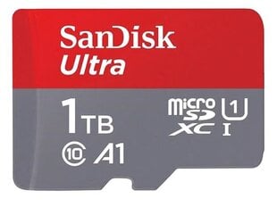 Карта памяти SanDisk 1TB Ultra microSDXC UHS-I with Adapter - Up to 150MB/s, C10, U1, Full HD, A1, SDSQUAC-1T00-GN6MA цена и информация | Sandisk Мобильные телефоны, Фото и Видео | kaup24.ee