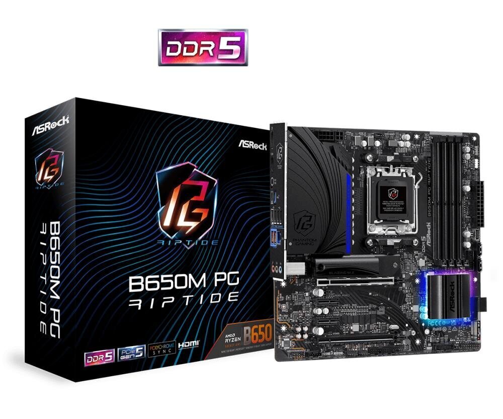 ASRock B650M PG RIPTIDE AM5 Ryzen 7000 AMD B650 hind ja info | Emaplaadid | kaup24.ee