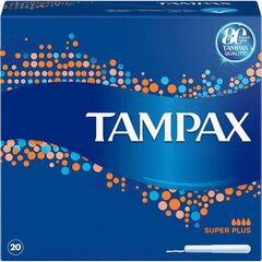 Tampoonid aplikaatoriga Tampax Super Plus, 20 tk цена и информация | Тампоны, гигиенические прокладки для критических дней, ежедневные прокладки | kaup24.ee