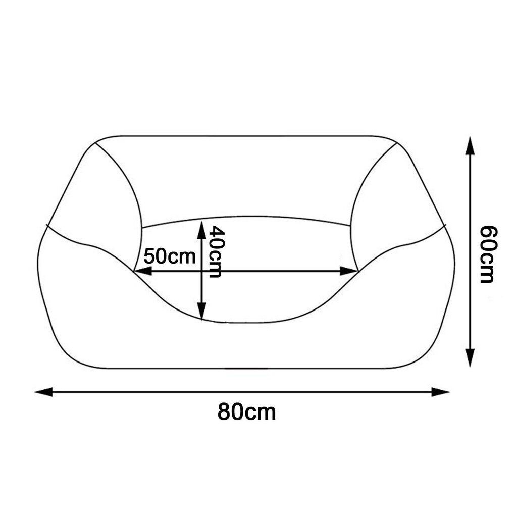 Lionto voodi lemmikloomale, 80x60 cm hind ja info | Pesad, padjad | kaup24.ee