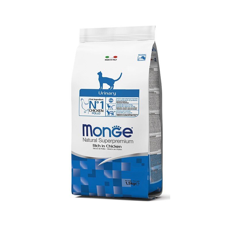 Täissööt täiskasvanud kassidele Monge Natural Superpremium Cat Adult Urinary kanaga 1,4 kg цена и информация | Kuivtoit kassidele | kaup24.ee