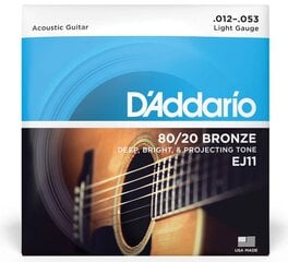 Keeled akustilisele kitarrile D'Addario EJ11 .012 hind ja info | Muusikariistade tarvikud | kaup24.ee