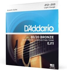 Струны для акустической гитары D'Addario EJ11 .012 цена и информация | Принадлежности для музыкальных инструментов | kaup24.ee