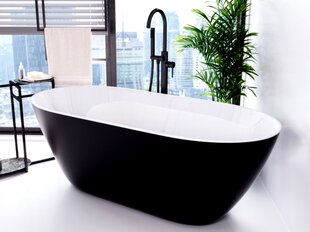 Ванна Besco Moya Black&White 160, с Klik-klak Black, очищаемым сверху цена и информация | Ванны | kaup24.ee