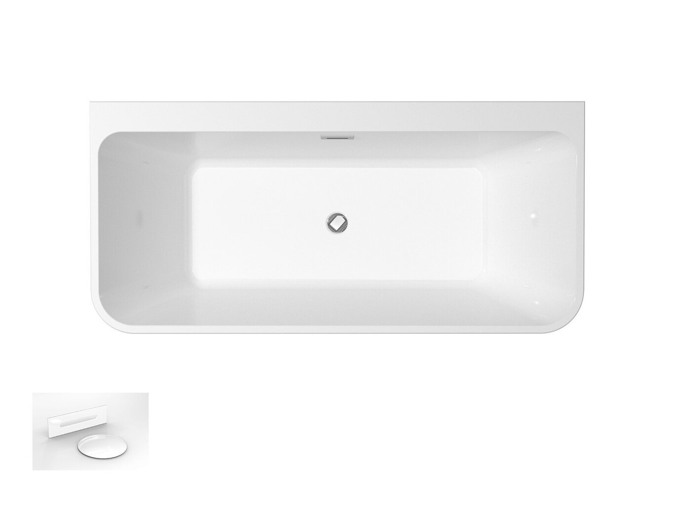 Vann Besco Amber 170, koos valge sifooni kattega hind ja info | Vannid | kaup24.ee