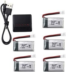 5 в 1 Адаптер зарядного устройства + 5 x 3.7V 380mAh 25C литиевых батарей для Tera Mini QuadricopterHubsan X4 H107C H107D и др. цена и информация | Смарттехника и аксессуары | kaup24.ee