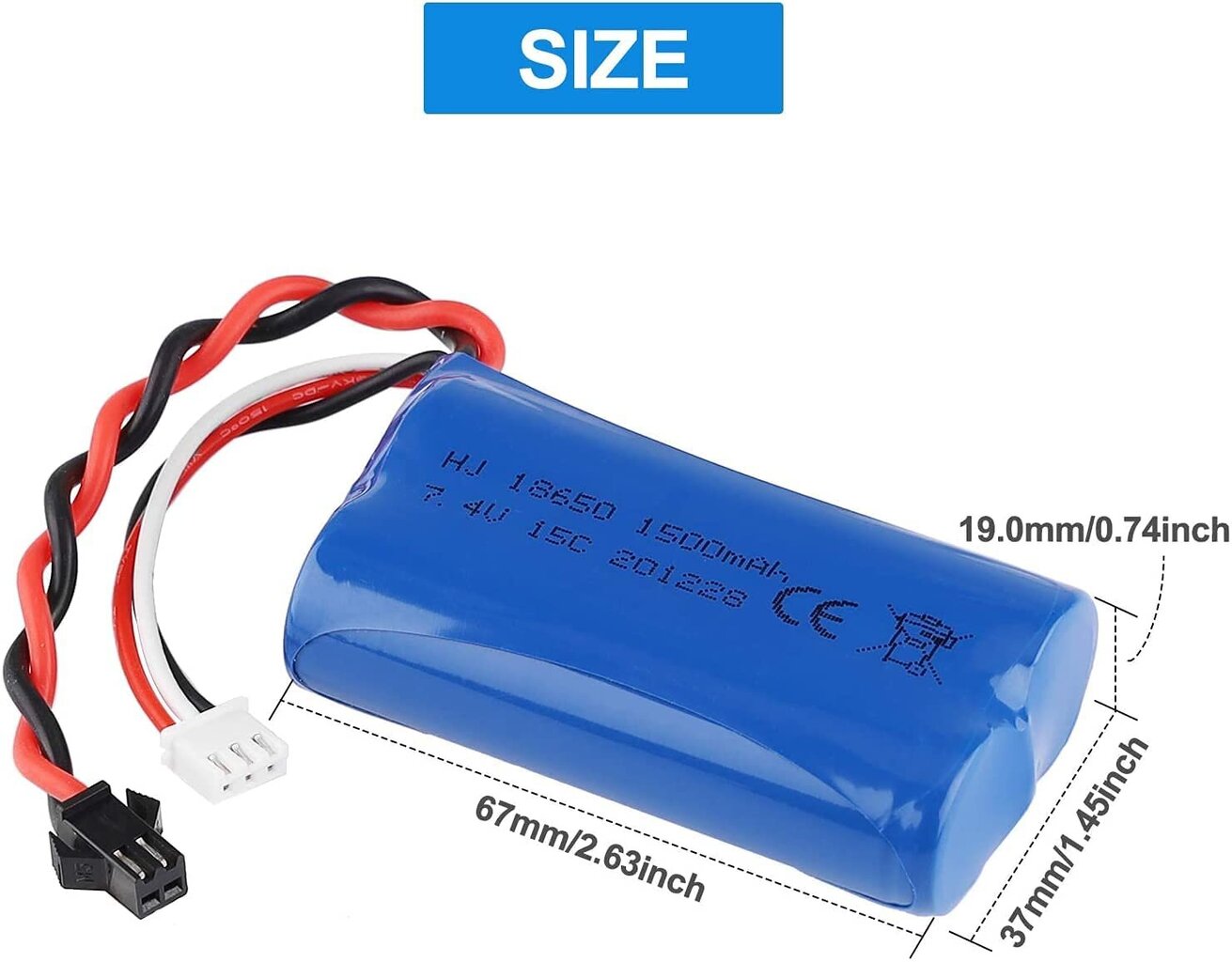 1 tk 1500mAh 7.4V 2S Lipo aku U12A S033G Q1 H101 jaoks koos SM-2P ühendusega Rc mänguasjade paadi auto droonile цена и информация | Nutiseadmed ja aksessuaarid | kaup24.ee