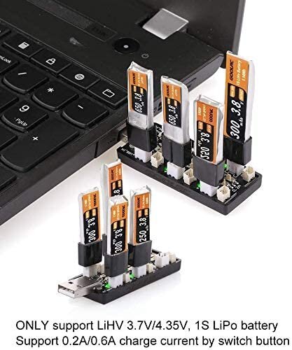 1 tk 1S LiPo akulaadija USB 3.8V / 4.35V 6 kanaliga LiSV laadija 1S väike Tiny Whoop Blade Inductrix Micro JST 1.25 JST-PH 2.0 mCX mCPX ühendused цена и информация | Nutiseadmed ja aksessuaarid | kaup24.ee