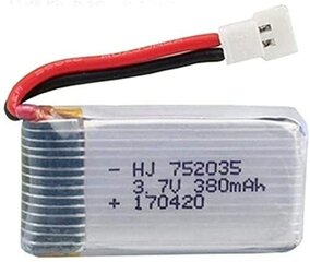 1 шт 3.7v 380mAh Перезаряжаемый Li-Po аккумулятор для Hubsan X4 H107c H107d H107L, Syma X11 X11C, HS170 HS170C F180C HS170G TOZO Q2020 E016H E016F FX801 V911S A120 XK A150 V966 Rc Quadricopter цена и информация | Смарттехника и аксессуары | kaup24.ee