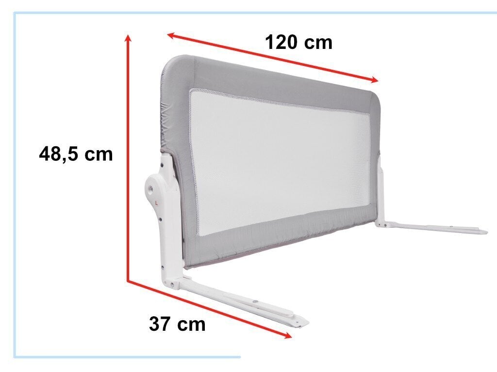 Voodikaitse lastele, hall, 120 cm. hind ja info | Laste ohutustarvikud | kaup24.ee