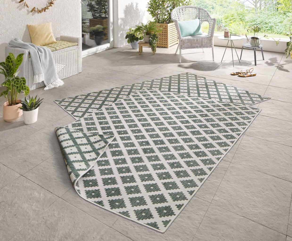 Vaip NORTHRUGS Twin Nizza Green Cream, 80x250 cm hind ja info | Vaibad | kaup24.ee