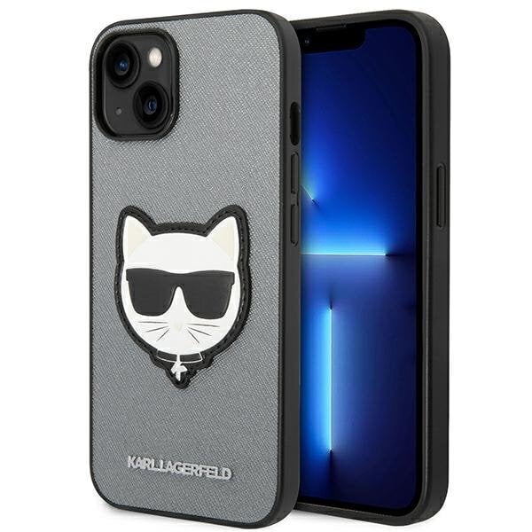 Karl Lagerfeld KLHCP14SSAPCHG iPhone 14 Saffiano Choupette Head Patch Silver цена и информация | Telefoni kaaned, ümbrised | kaup24.ee