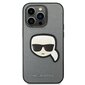 Karl Lagerfeld KLHCP14LSAPKHG iPhone 14 Pro Saffiano Karl`s Head Patch Silver hind ja info | Telefoni kaaned, ümbrised | kaup24.ee