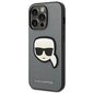 Karl Lagerfeld KLHCP14LSAPKHG iPhone 14 Pro Saffiano Karl`s Head Patch Silver hind ja info | Telefoni kaaned, ümbrised | kaup24.ee