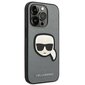 Karl Lagerfeld KLHCP14LSAPKHG iPhone 14 Pro Saffiano Karl`s Head Patch Silver hind ja info | Telefoni kaaned, ümbrised | kaup24.ee