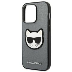 Чехол Karl Lagerfeld KLHCP14LSAPCHG iPhone14 Pro Saffiano Choupette Head Patch Серебряный цена и информация | Чехлы для телефонов | kaup24.ee