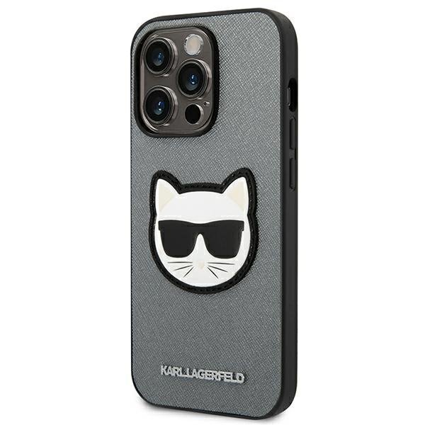 Karl Lagerfeld KLHCP14LSAPCHG iPhone 14 Pro Saffiano Choupette Head Patch Silver цена и информация | Telefoni kaaned, ümbrised | kaup24.ee