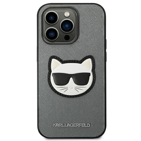 Karl Lagerfeld KLHCP14LSAPCHG iPhone 14 Pro Saffiano Choupette Head Patch Silver hind ja info | Telefoni kaaned, ümbrised | kaup24.ee