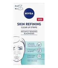 Очищающие полоски для носа Nivea Skin Refining, 6 шт. цена и информация | Маски для лица, патчи для глаз | kaup24.ee