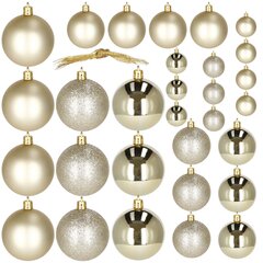 Рождественские шарики на ёлку, серые, 30 шт цена и информация | Украшение - Стеклянный купол на деревянной основе | kaup24.ee