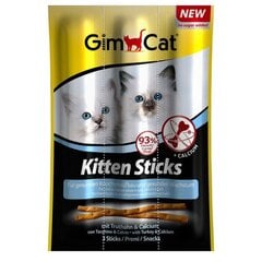 GimCat Kitten Sticks with Turkey & Calcium (3 tk) hind ja info | Maiustused kassidele | kaup24.ee