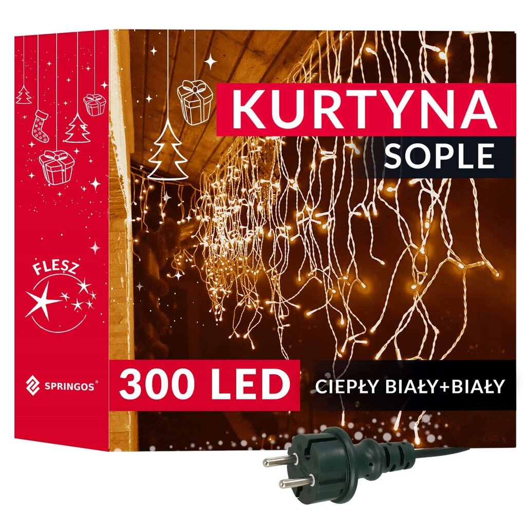 Valguskardin 300 LED CL4037 цена и информация | Jõulutuled | kaup24.ee