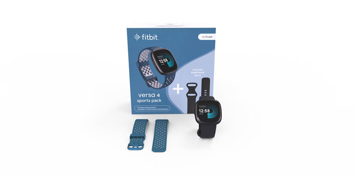 Fitbit Versa 4 Bundle Black/Graphite + Sapphire Blue Sports Band цена и информация | Nutikellad (smartwatch) | kaup24.ee